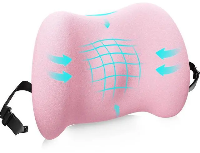 Main image of Lumbar Support Pillow for Office Chair, Memory Foam Car Back Cushion | Lumbar Pillow Lower Back with Adjustable Straps, Ergonomic Chair Back Pillow for Office, Car, Gaming Chairs and Bed