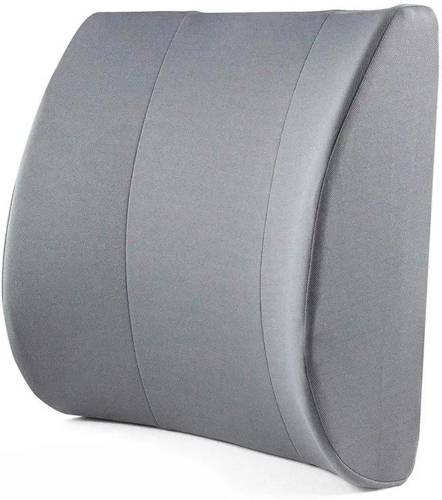 Main image of Lumbar Support Pillow for Chair to Assist with Back Support with Removable Washable Cover and Firm Insert to Ease Lower Back Pain while Improving Posture, 14 x 13 x 5, Contoured Foam, Elite, Gray