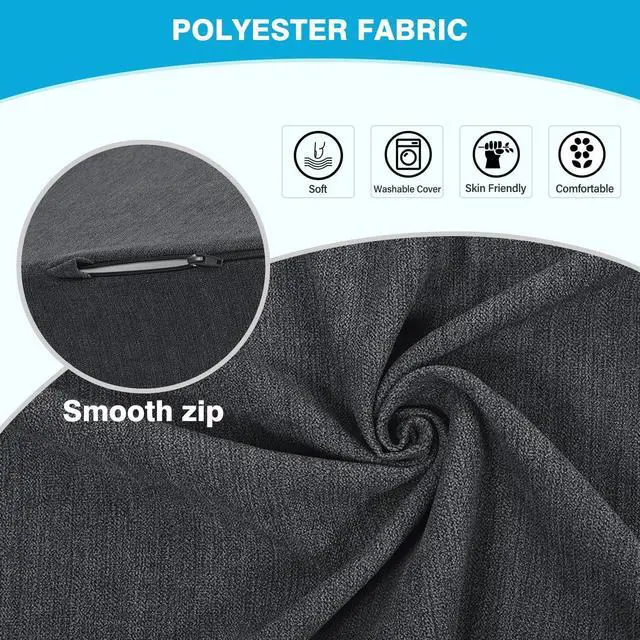 Alt view image 7 of 7 - Back Support Pillow for Recliner Dual Layer Lumbar Support Pillow with Gel Memory Foam Ergonomic Orthopedic Lumbar Cushions for Elderly Lower Back Pain Relief Washable Cover Dark Grey