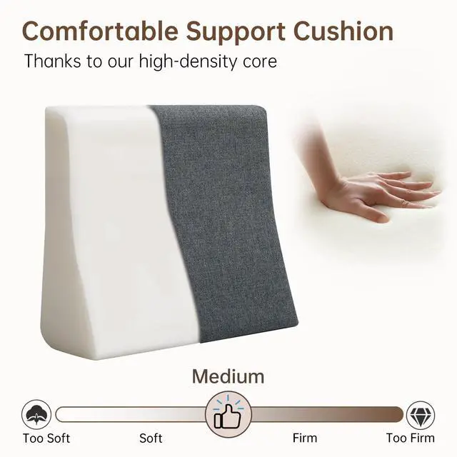 Alt view image 5 of 7 - Lumbar Support Pillow for Sofa(Gray) | Rocking Chair Pillow for Lower Back Pain Relief/Lumbar Cushion for Sofa/Washable Cover