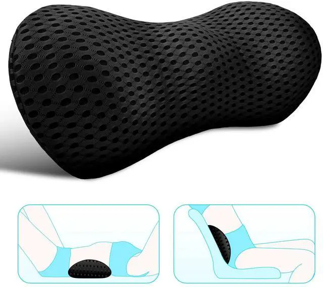 Main image of Lumbar Support Pillow for Office Chair, Memory Foam Lumbar Pillow for Lower Back Pain Relief (Black)