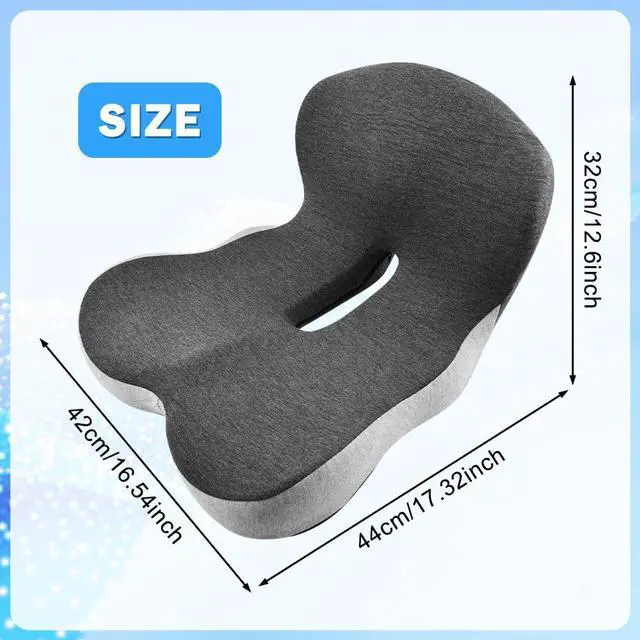 Alt view image 2 of 7 - Memory Foam L-Shaped Integrated Seat Cushions, Butt Pillow with Back Support, Ergonomic Cushions with Lumbar Support, Office Chair Seat Cushion for Lower Back Tailbone Protection