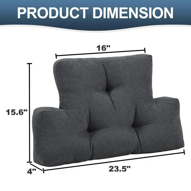 Alt view image 7 of 7 - Back Pillow for Recliner Lumbar Support Pillow Soft and Fluffy Back Support Cushion Thick Lumbar Cushion for Chairs, Recliners,Sofa, Couch and Bed for Pain Relief