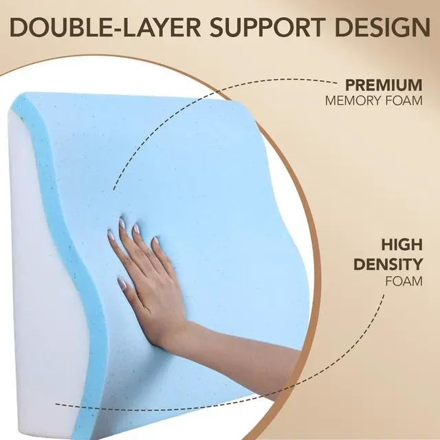 Alt view image 3 of 7 - Lumbar Support Pillow for Recliner,Large Memory Foam Back Support Cushion for Sofa & Gaming Chair, Ergonomic Backrest Pillow for Elderly, Comfortable Couch Cushion with Machine Washable Cover,Gray