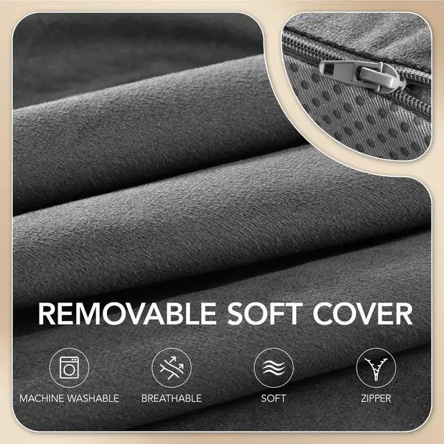 Alt view image 5 of 7 - Lumbar Support Pillow for Recliner,Large Memory Foam Back Support Cushion for Sofa & Gaming Chair, Ergonomic Backrest Pillow for Elderly, Comfortable Couch Cushion with Machine Washable Cover,Gray