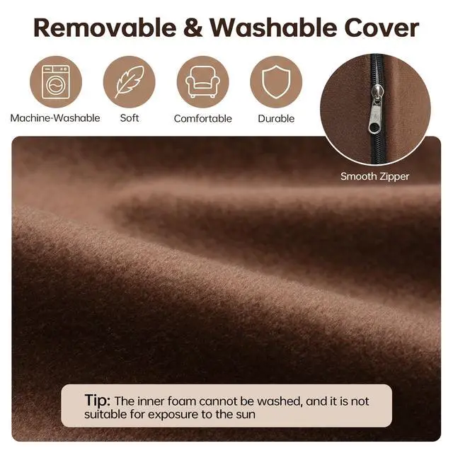 Alt view image 5 of 5 - Lumbar Support Pillow for Recliner, Ergonomic Back Support for Couch | Backrest Pillow, Improve Posture, Relieve Back Pain for Long Sitting & Elderly, for Armchair & Sofa, Removable Cover,Brown