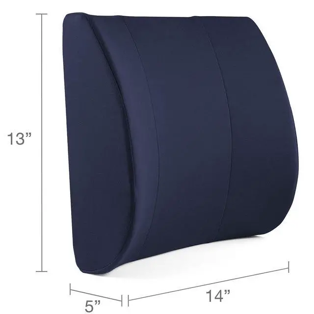 Alt view image 7 of 7 - Lumbar Support Pillow for Chair to Assist with Back Support with Removable Washable Cover to Ease Lower Back Pain and Discomfort while Improving Posture,14 x 13 x 5,Contoured Foam,Premium,Navy