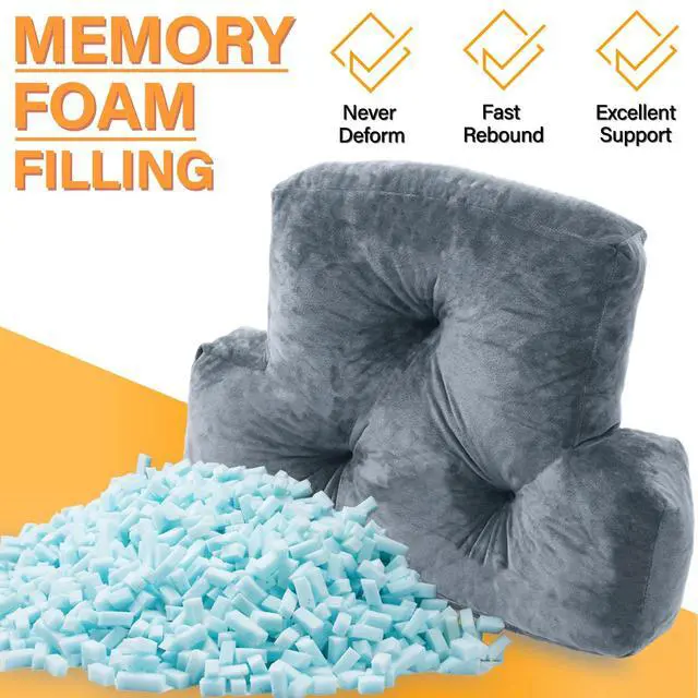 Alt view image 2 of 6 - Back Pillow for Chair, Memory Foam Lumbar Pillow for Back Support, Back Rest Cushion for Office, Sofa, Couch Sitting, Recliner, Bed and Lower Back Pain (Grey)
