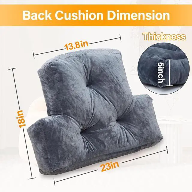 Alt view image 3 of 6 - Back Pillow for Chair, Memory Foam Lumbar Pillow for Back Support, Back Rest Cushion for Office, Sofa, Couch Sitting, Recliner, Bed and Lower Back Pain (Grey)