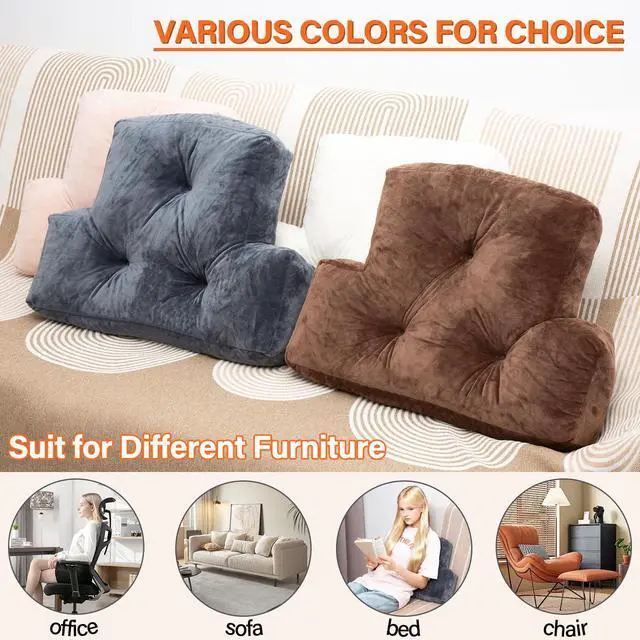 Alt view image 6 of 6 - Back Pillow for Chair, Memory Foam Lumbar Pillow for Back Support, Back Rest Cushion for Office, Sofa, Couch Sitting, Recliner, Bed and Lower Back Pain (Grey)