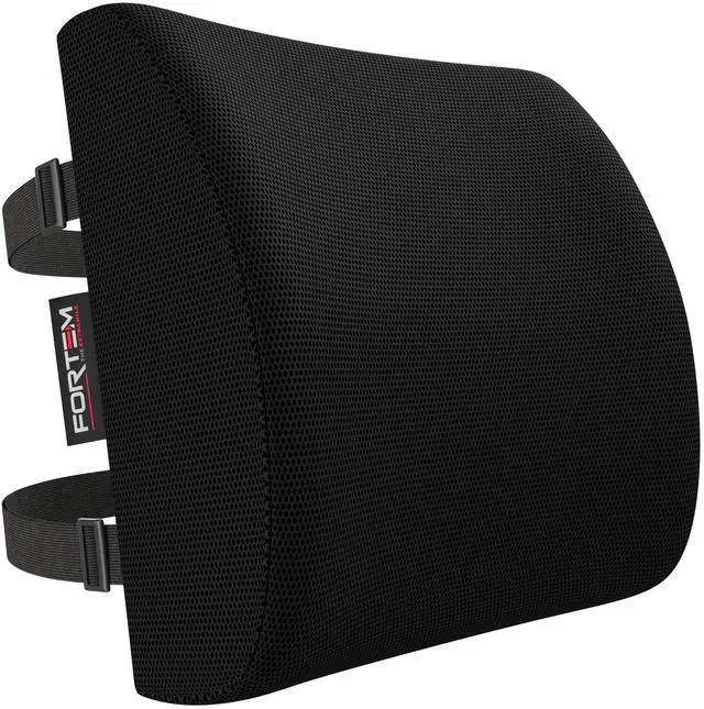 Main image of Lumbar Support Pillow for Office Chair Lumbar Support Pillow for Car | Memory Foam Back Cushion | Ergonomic Design | Washable Cover | Non Slip | Black
