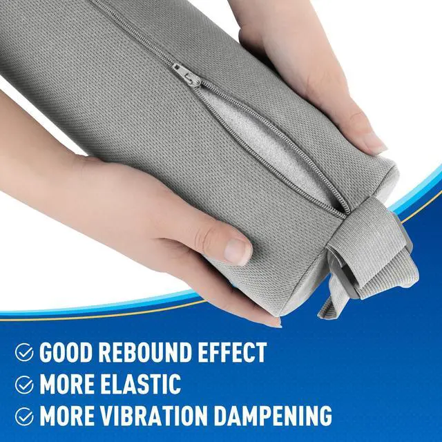 Alt view image 3 of 7 - Memory Foam Lumbar Roll Support Pillow, Large Ligjt Gray | Helps Relieve Back Pain & Supports Posture,Adjustable Strap Fits Office,Car & Gaming Chairs,Washable Cover