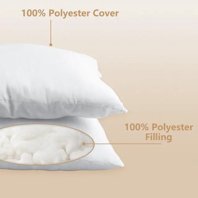 Alt view image 3 of 7 - Luxury Throw Pillow Inserts, Pack of 6, 18 x 18 inches Hypoallergenic Ultra Soft White Polyester Microfiber Durable Couch Cushion Fillers