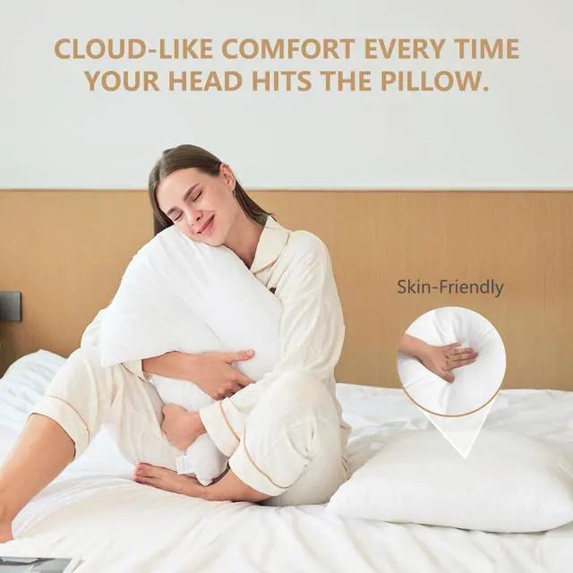 Alt view image 5 of 7 - Luxury Throw Pillow Inserts, Pack of 6, 18 x 18 inches Hypoallergenic Ultra Soft White Polyester Microfiber Durable Couch Cushion Fillers