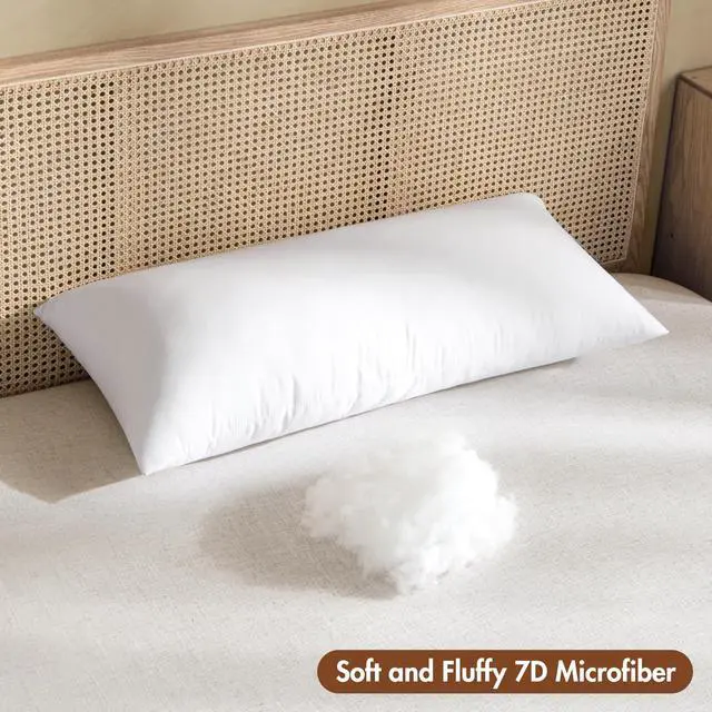 Alt view image 3 of 7 - 14x36 Throw Pillow Insert, Virgin Microfiber Pillow for Couch Bed | Soft and Support, Durable Brushed Fabric, Decorative Rectangle Pillow for Sofa Bed Couch
