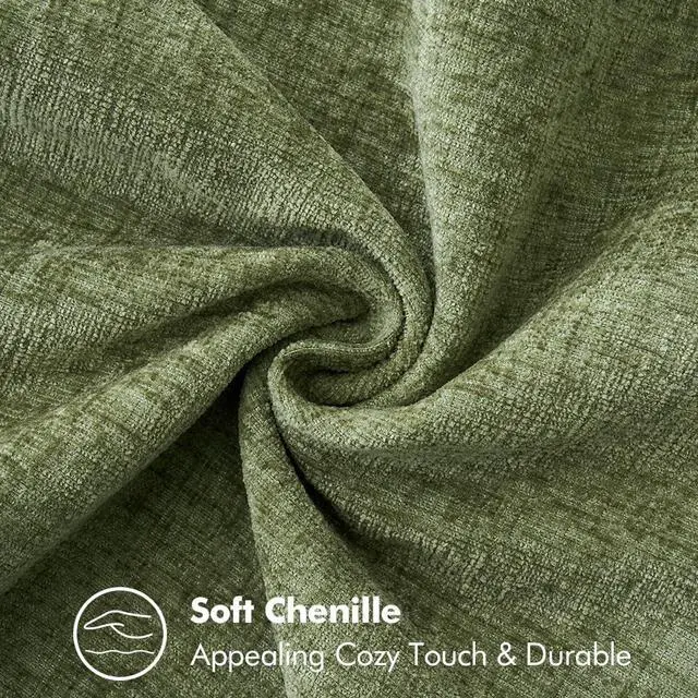Alt view image 3 of 7 - Decorative Couch Throw Pillow Covers 18x18 Inch Sage Green 2 Pack | Farmhouse Pillow Covers with Stitched Edge, Soft Chenille Cushion Cases, for Sofa Bed Living Room Home Decor