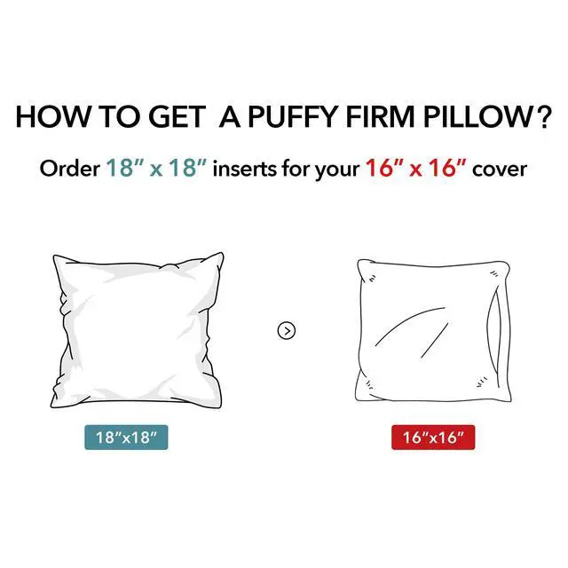 Alt view image 4 of 7 - 18"x18" Pillow Inserts (Set of 2) - Throw Pillow Inserts with 100% Cotton Cover - 18 Inch Square Interior Sofa Pillow Inserts - Decorative Pillow Insert Pair - White Couch Pillow