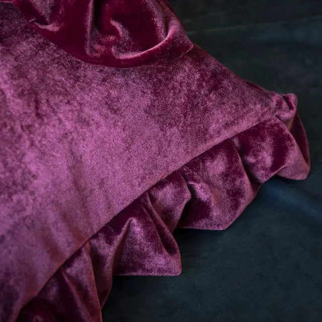 Alt view image 5 of 7 - Velvet Throw Pillow Cover Soft Decorative Luxurious Solid Square Cushion Case for Sofa Couch Bedroom Farmhouse,Pack of 2, 18 x 18 Inches, Amaranth