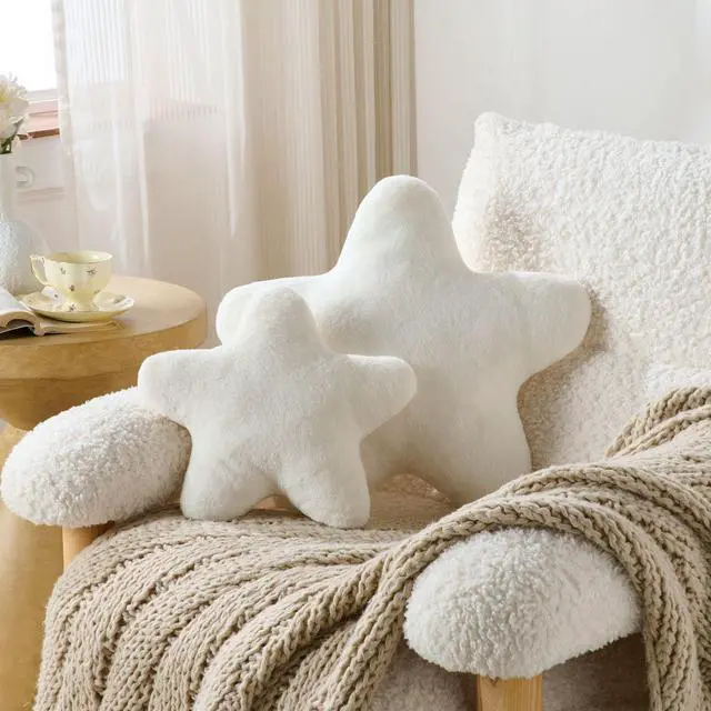 Alt view image 4 of 6 - Set of 2 Star Pillow Room Decor Home Decor Throw Pillows,White 15" | Bedroom Decor Living Room Decor Decorative Pillows for Bed Pillows Cute Couch Pillows Outdoor Pillows Apartment House Decor