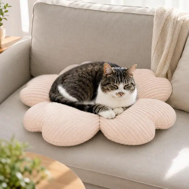 Alt view image 7 of 7 - Yellow Flower Pillow, Decorative Throw Pillow for Bed, Cute Daisy Flower Shaped Floor Cushion for Pet, Couch & Room Decor (15.7 Inch)