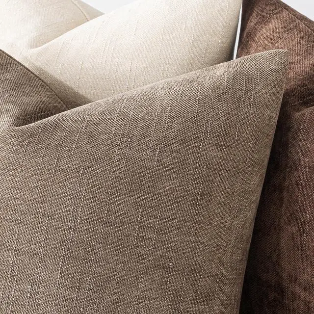 Alt view image 5 of 6 - Textured Chenille Throw Pillow Covers 20x20 Inch Taupe Grey | Pack of 2 Decorative Soft Throw Pillows, Solid Textured Cushion Covers, Modern Home Decor for Couch Sofa Bedroom Living Room
