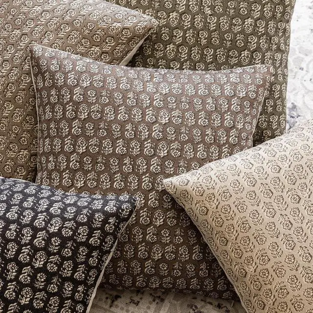 Alt view image 6 of 7 - Decorative Floral Print Throw Pillow Covers 20×20 Inch,Brown | Set of 2 Vintage Accent Farmhouse Cushion Covers,Boho Modern Pillowcase,Home Decor for Sofa Chair Couch Bedroom Living Room