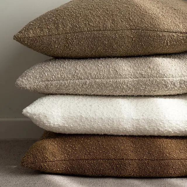 Alt view image 6 of 7 - Decorative Textured Boucle Throw Pillow Covers 20x20 Inch,White | Pack of 2 Accent Solid Pillow Cases,Modern Cozy Soft Cushion Case,Neutral Home Decor for Couch Chair Sofa Bedroom Living Room