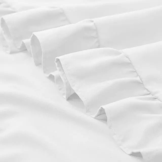 Alt view image 7 of 7 - 2 Pack Ruffle Pillow Cases 18x18 Inches, White | Square Ruffled Pillow Covers, Microfiber Wrinkle Resistant Pillow Shams with Envelope Closure for Sofa Bed Living Room