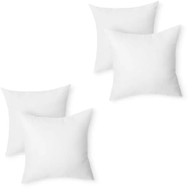 Main image of Square Hypoallergenic Pillow Insert, Down Alternative Fiberfill, Sofa Bed Couch Decorative Stuffer, 20", 4-Pack