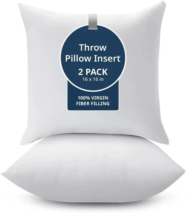 Main image of Throw Pillow Insert - Pack of 2 16x16 Pillow Inserts for Decorative Pillow Covers, Throw Pillows Insert for Couch - White