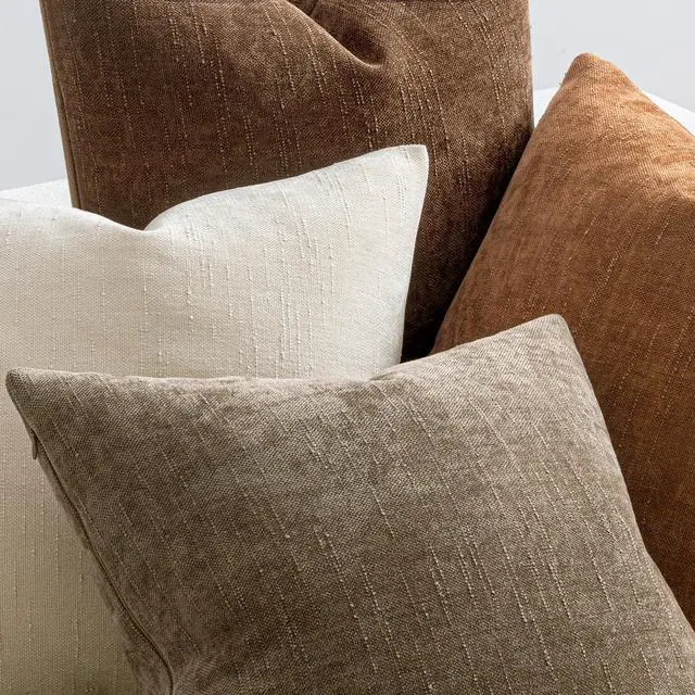 Alt view image 4 of 7 - Pack of 4 Fall Decorative Throw Pillow Covers 18x18 Inch Chenille Textured Throw Pillows Boho Farmhouse Cushion Covers Vintage Home Decor for Couch Sofa Bed Living RoomBeige Taupe Brown