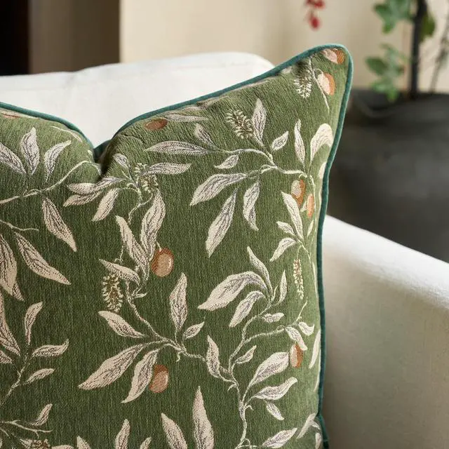 Alt view image 5 of 7 - Green Floral Throw Pillow Cover 12 x 20 Inch Rectange Luxury Decorative Lumbar Pillow Cover for Couch Living Room Bedroom