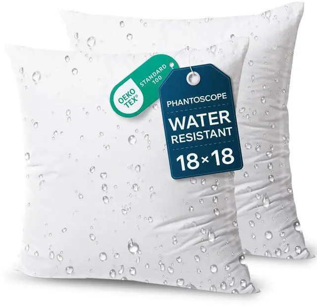Main image of Outdoor Pillows Waterproof 18x18 Outdoor Pillow Inserts 2 Pack | Outdoor Pillow Inserts Water Resistant, Outdoor Pillows for Patio Furniture, Square Outdoor Decorative Throw Pillow Inserts
