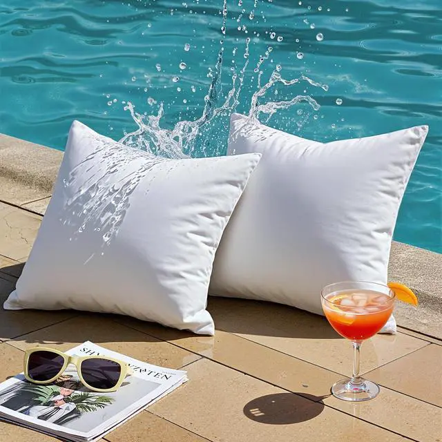 Alt view image 2 of 7 - Outdoor Pillows Waterproof 18x18 Outdoor Pillow Inserts 2 Pack | Outdoor Pillow Inserts Water Resistant, Outdoor Pillows for Patio Furniture, Square Outdoor Decorative Throw Pillow Inserts