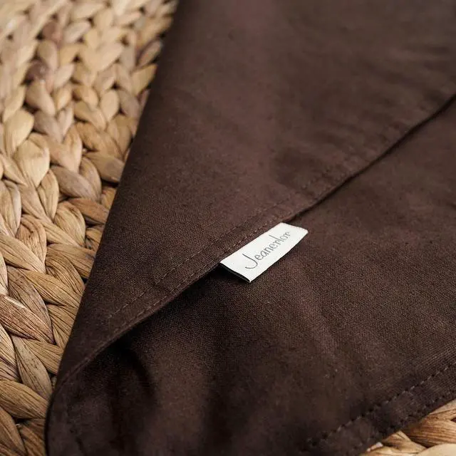 Alt view image 6 of 7 - Cotton Linen Square Decorative Throw Pillow Case Cushion Cover with Twin Needles Stitch on Edge, 12"x20"(30 x 50cm), 2 Pcs, Brown