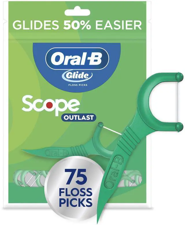 Main image of Glide Mint Dental Floss Picks with Long Lasting Scope Flavor, 75 Picks
