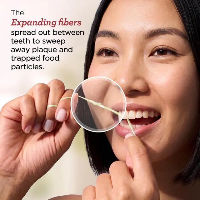 Alt view image 3 of 7 - Expandable Waxed Dental Floss for Gentle, Deep Cleaning Wide Teeth Flossing - Cinnamon Flavor - 55 Yards