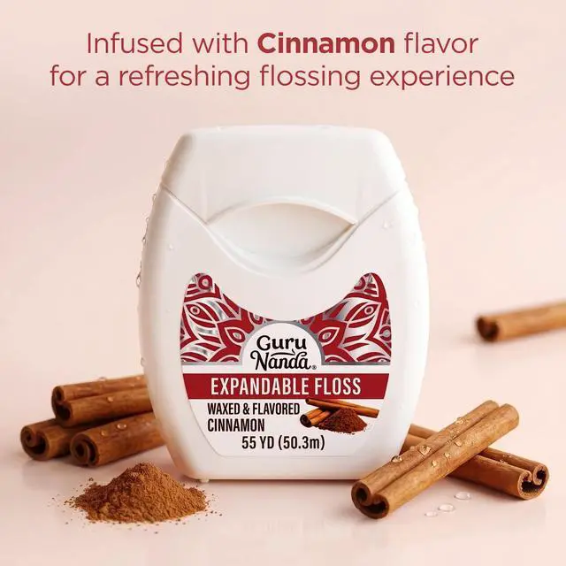 Alt view image 4 of 7 - Expandable Waxed Dental Floss for Gentle, Deep Cleaning Wide Teeth Flossing - Cinnamon Flavor - 55 Yards
