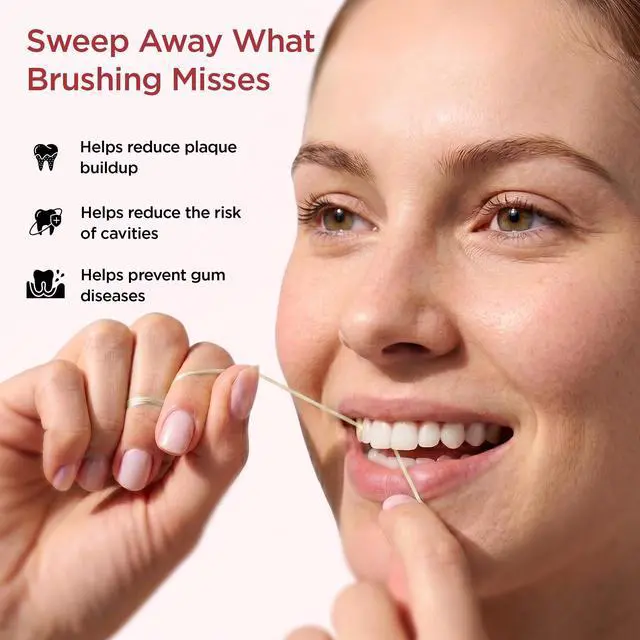 Alt view image 6 of 7 - Expandable Waxed Dental Floss for Gentle, Deep Cleaning Wide Teeth Flossing - Cinnamon Flavor - 55 Yards