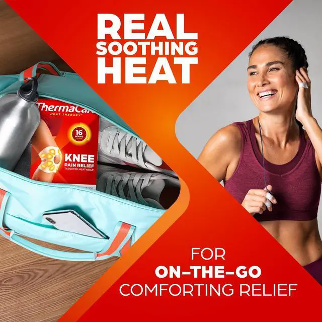 Alt view image 6 of 7 - Knee Heat Wraps for Pain Relief, Heating Pads, 6 Count | 8-Hour Therapy, Flexible, Joints & Muscles, Secure Fit for Daily Comfort & Support