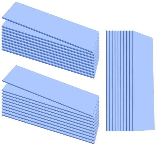 Main image of 30PCS Silicone Thermal Pads GPU, Reusable CPU Thermal Pad 0.5/1.5/ 1mm | SSD Thermal Pad, Conductive Heatsink 0.5/1.5/ 1mm Thermal Pad for Chip LED IC Heat Conduction, Blue