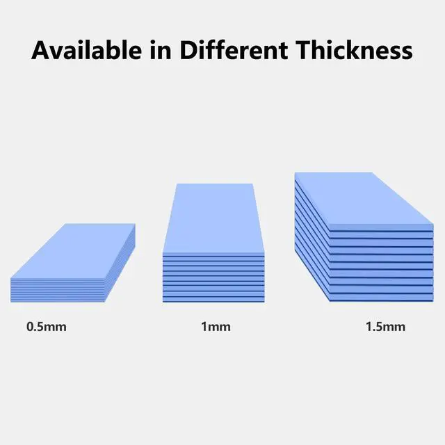 Alt view image 2 of 7 - 30PCS Silicone Thermal Pads GPU, Reusable CPU Thermal Pad 0.5/1.5/ 1mm | SSD Thermal Pad, Conductive Heatsink 0.5/1.5/ 1mm Thermal Pad for Chip LED IC Heat Conduction, Blue