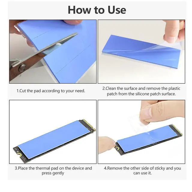 Alt view image 6 of 7 - 30PCS Silicone Thermal Pads GPU, Reusable CPU Thermal Pad 0.5/1.5/ 1mm | SSD Thermal Pad, Conductive Heatsink 0.5/1.5/ 1mm Thermal Pad for Chip LED IC Heat Conduction, Blue