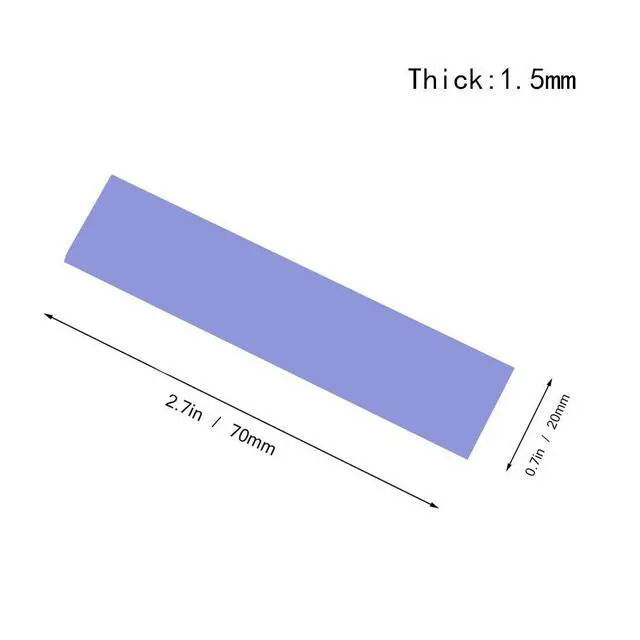 Alt view image 2 of 6 - m.2 Thermal pad 70x20x1.5mm for Pcie M.2 2280 SSD NVMe Heatsinks (2PCS Pack)