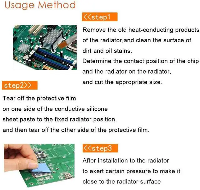 Alt view image 4 of 7 - Thermal Pad,100x100x0.5mm Highly Efficient Thermal Conductivity 12 W/mK,Heat Resistant Silicone Thermal Pads for Electronics Laptop Heatsink CPU GPU SSD IC LED Cooler