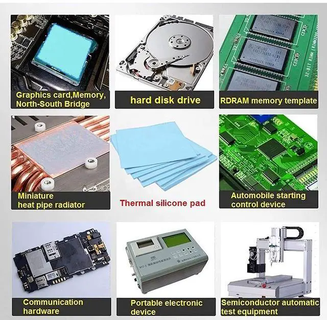 Alt view image 7 of 7 - Thermal Pad,100x100x0.5mm Highly Efficient Thermal Conductivity 12 W/mK,Heat Resistant Silicone Thermal Pads for Electronics Laptop Heatsink CPU GPU SSD IC LED Cooler