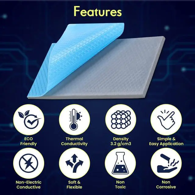 Alt view image 2 of 6 - GP-Ultimate 15W- Thermal Pad 90x50x1.0mm. Excellent Heat Conduction, Ideal Gap Filler. Easy Installation