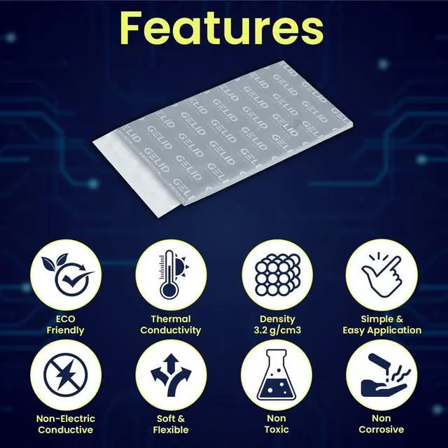 Alt view image 2 of 7 - GP-Extreme Thermal Pad 80 x 40 x 1.0 mm Excellent Heat Conduction, Ideal Gap Filler Easy Installation Thermal Conductivity 12W