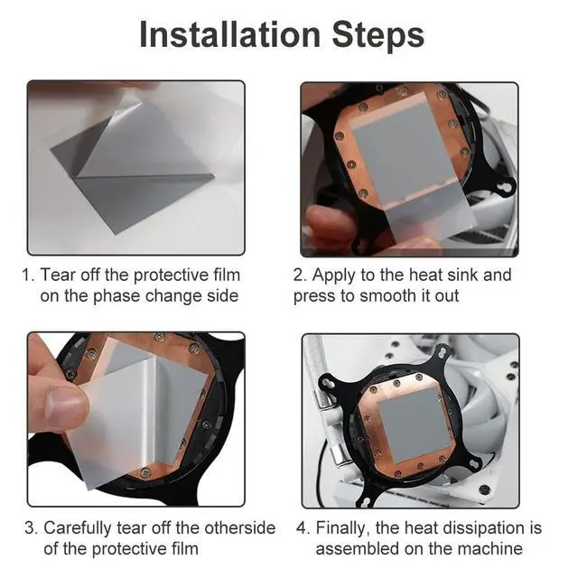 Alt view image 3 of 6 - PTM7950 Thermal Pad Phase Change Heatsink 80x80x0.25mm 8.5W/mK Conductive for Heatsink PS5 Steam Deck CPU GPU SSD Silicone Grease Thermal Pad