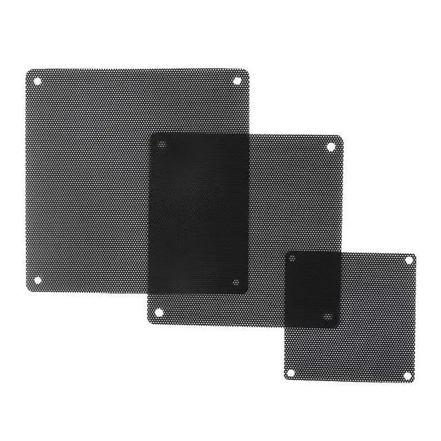 Alt view image 6 of 7 - 140mm Fan Filter, 10 Pack Black Computer Fan Grill Cover | 0.8mm PVC mesh blocks dust & pet hair. High airflow. Washable & reusable. Fits 140mm fans, screw mount.